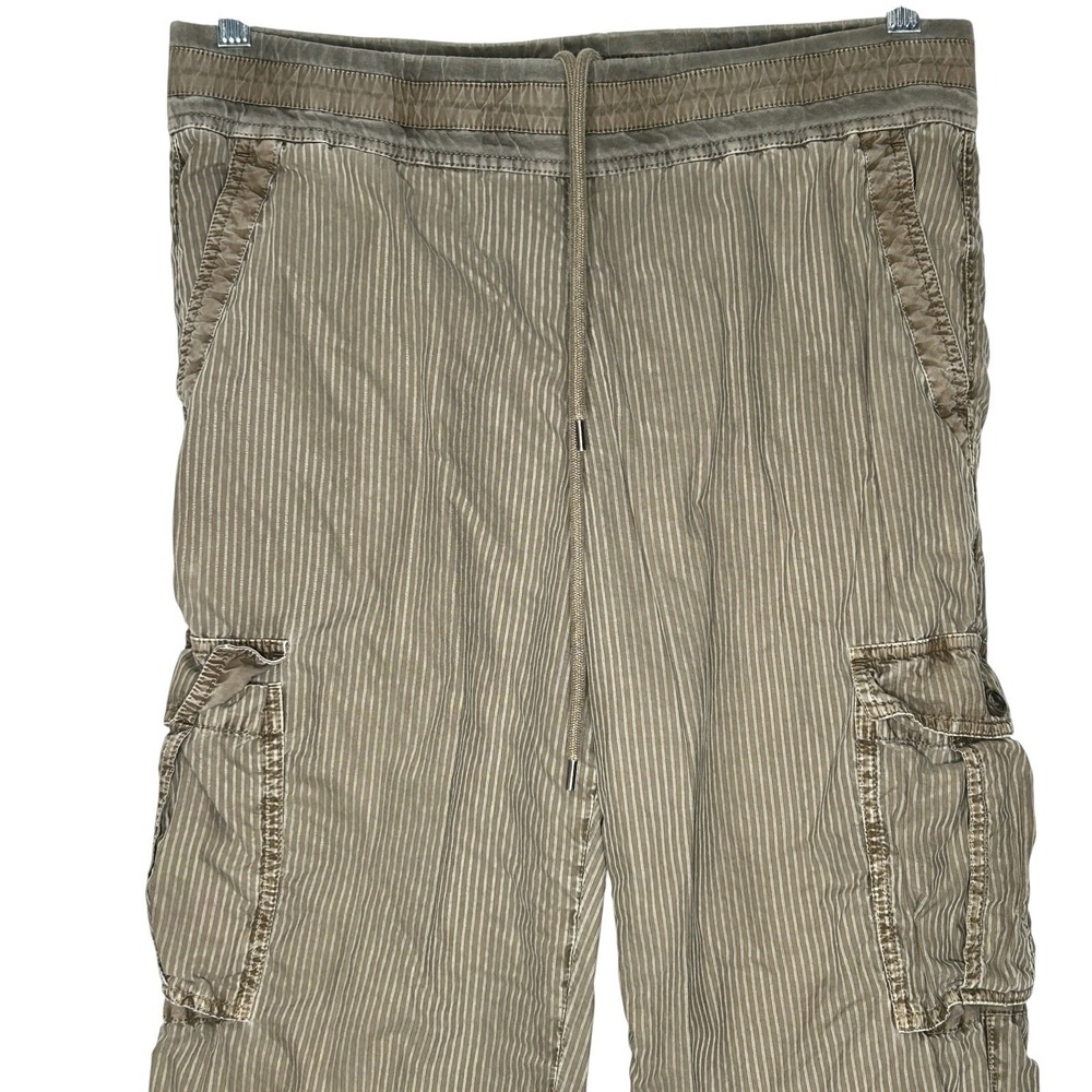 James Perse Y2k Pinstripe Baggy Cargo Pants Womens 2 Med Grunge Olive Wide Leg - Picture 3 of 9